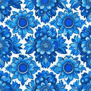 Vintage blue flowers