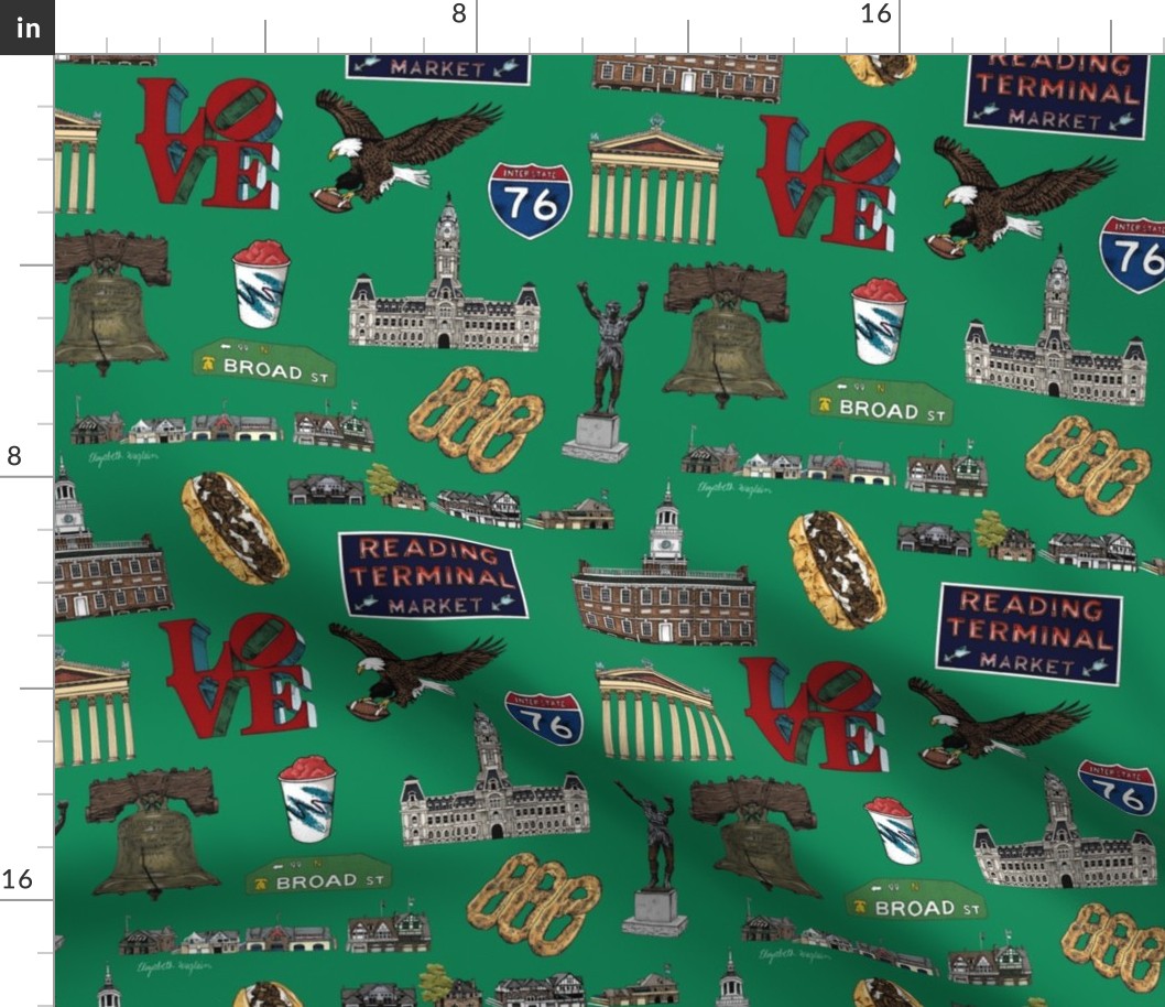 Philly Pattern - Kelly Green (Large)