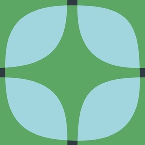 Squircle shapes in green & baby blue (large)