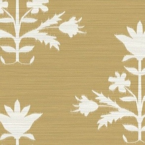 Tulip Print on Fine Sisal c4aa6d and cream