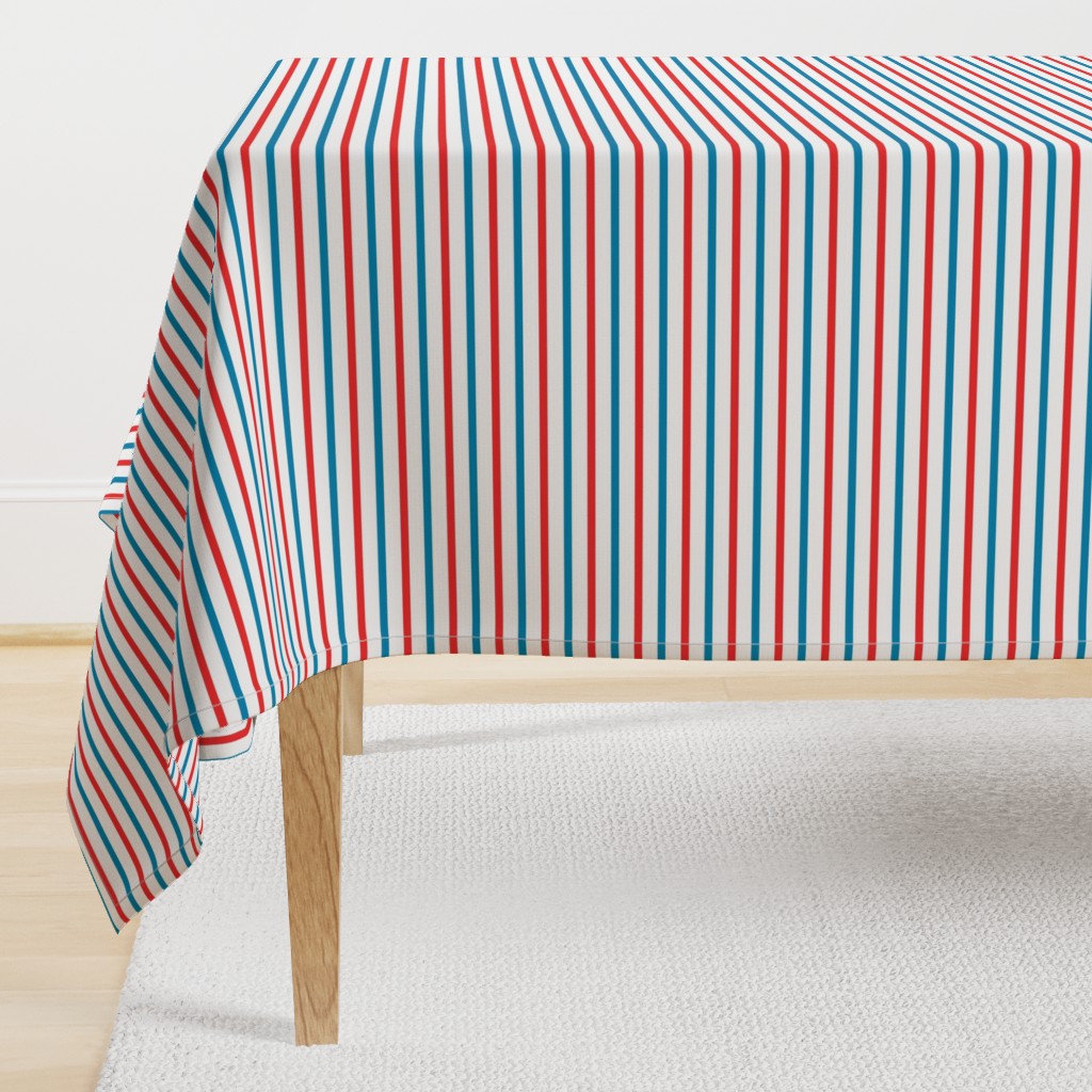 Traditional sailor's jersey stripes, mid blue + red by Su_G_©SuSchaefer