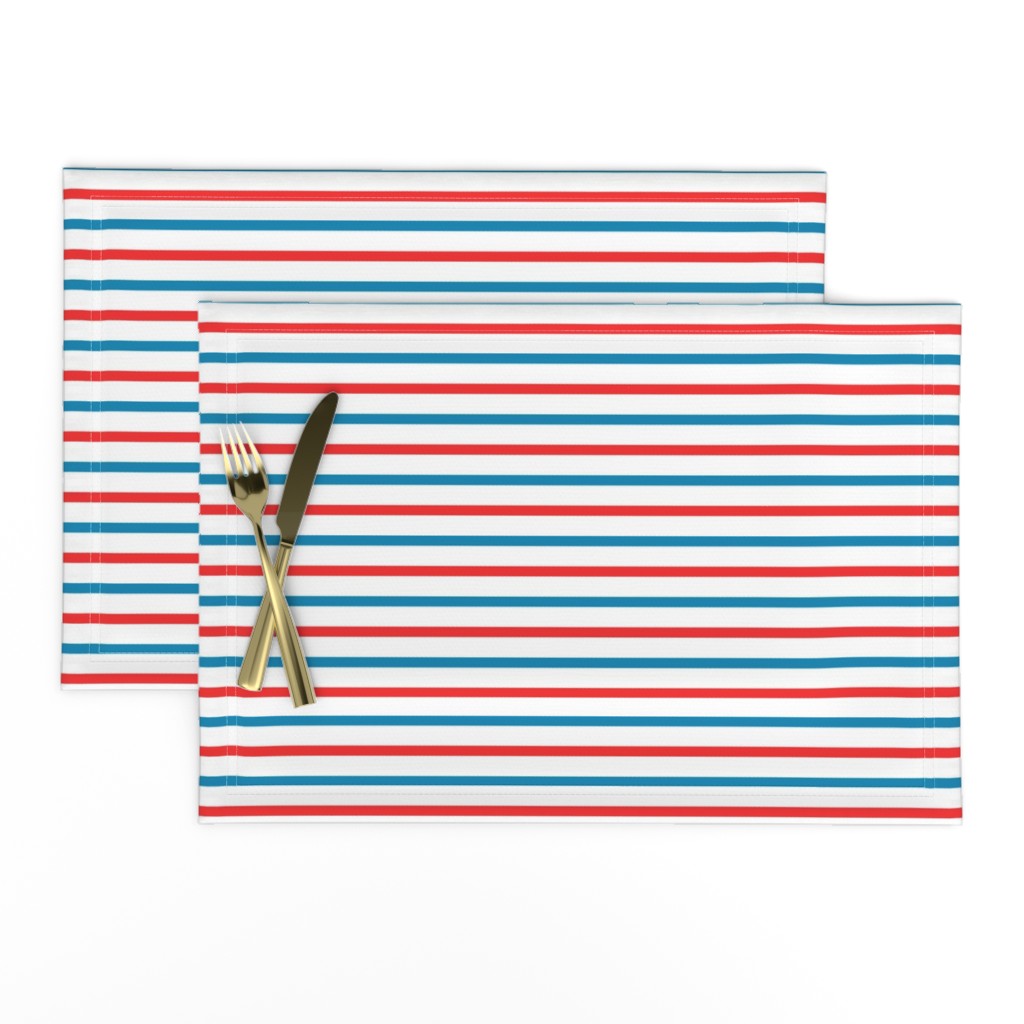 Traditional sailor's jersey stripes, mid blue + red by Su_G_©SuSchaefer