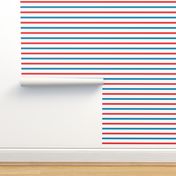 Traditional sailor's jersey stripes, mid blue + red by Su_G_©SuSchaefer