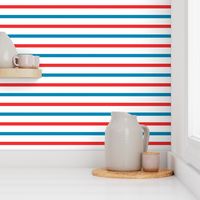 Traditional sailor's jersey stripes, mid blue + red by Su_G_©SuSchaefer