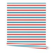 Traditional sailor's jersey stripes, mid blue + red by Su_G_©SuSchaefer