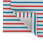 Traditional sailor's jersey stripes, mid blue + red by Su_G_©SuSchaefer