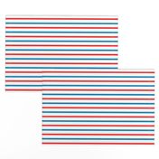 Traditional sailor's jersey stripes, mid blue + red by Su_G_©SuSchaefer