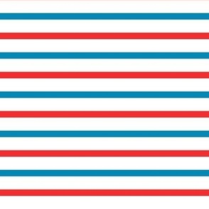 Traditional sailor's jersey stripes, mid blue + red by Su_G_©SuSchaefer