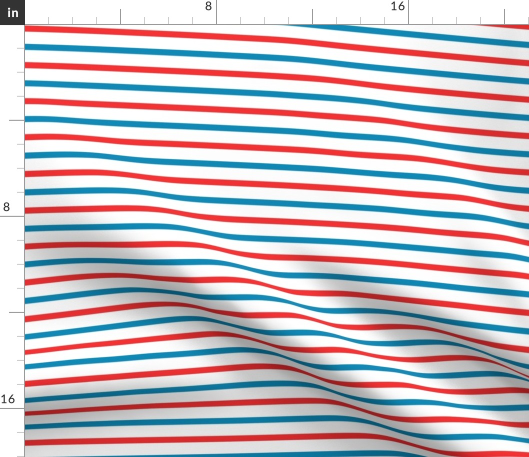 Traditional sailor's jersey stripes, mid blue + red by Su_G_©SuSchaefer