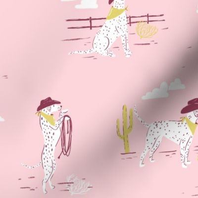 Western Dogs Toile in Pink