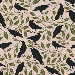 Ravens and Trailing Vines - Green