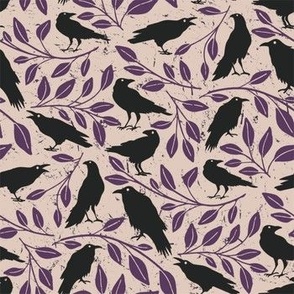 Ravens and Trailing Vines - Purple