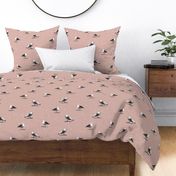 Coastal Beach Theme, Sea Birds, Gull, Blush Pink, Large