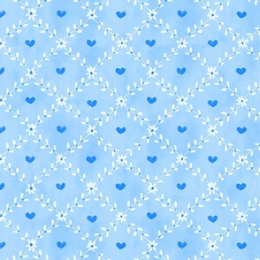 hearts and vines baby blue white medium scale