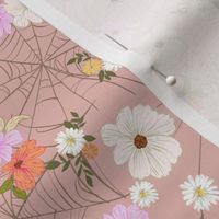 Spider Web Halloween Floral_Blush