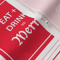 Modern "Eat, Drink and Be Merry" Holiday Cocktail Napkin Set