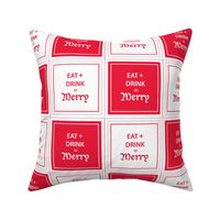 Modern "Eat, Drink and Be Merry" Holiday Cocktail Napkin Set