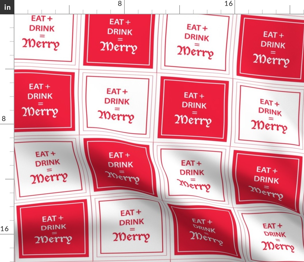 Modern "Eat, Drink and Be Merry" Holiday Cocktail Napkin Set