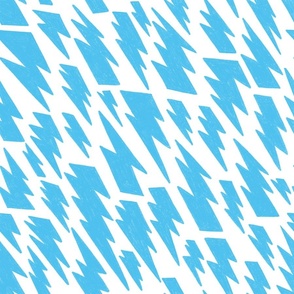 80´s flash pattern in baby blue on a white background - large scale 