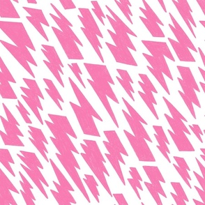 80´s flash pattern in pink on a white background - large scale 