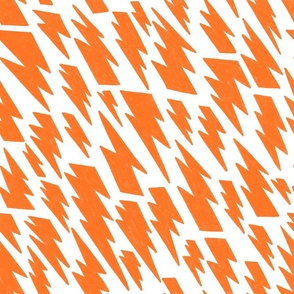 80´s flash pattern in orange on a white background - large scale 