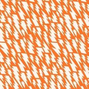 80´s flash pattern in white on an orange background - middle scale 