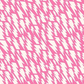 80´s flash pattern in white on a pink background - middle scale 