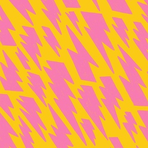 80´s flash pattern in pink on a yellow background