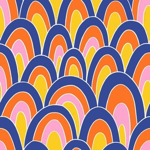 Rainbow in pink, orange, yellow and violet - large scale