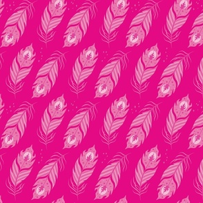 Phoenix Feathers Pattern - Hyper Pink
