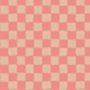 Textured check pink and cream 3x3