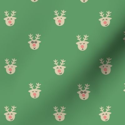 Reindeer jewel green and pink 6x6