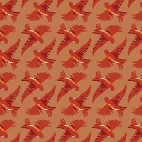Flying red birds - terracota