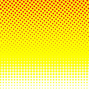 CMYK halftone gradient - red/yellow/white