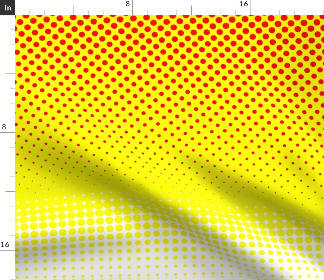 CMYK halftone gradient - red/yellow/white