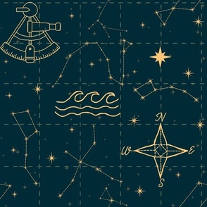 Star Map (teal/gold)