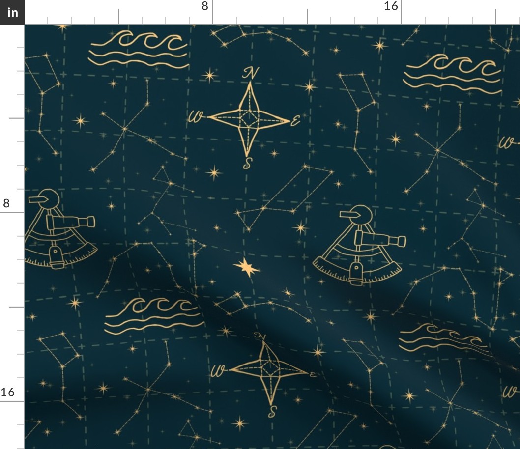 Star Map (teal/gold)