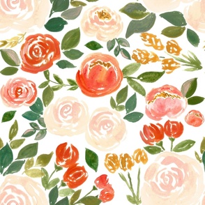 rust and blush classy fall florals - on white