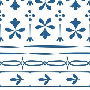 Country Farm Floral Blue Large Scale