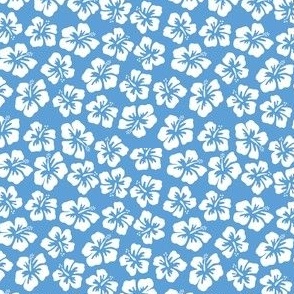 RETRO BLUE HIBISCUS MINI MICRO SIMPLE ALOHA HAWAII 