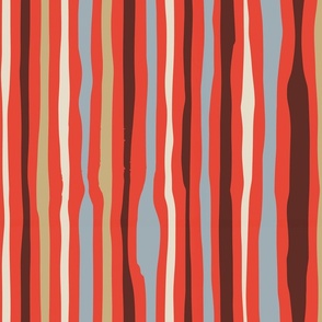 red hollyhock stripes