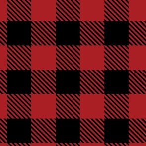 large 4x4in buffalo plaid - red and black