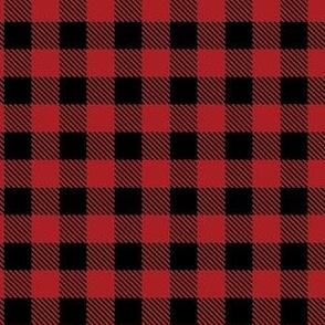 small 1x1in buffalo plaid - red and black