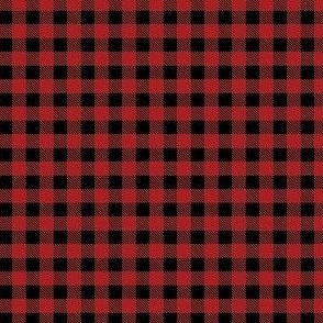 mini .5x.5in buffalo plaid - red and black