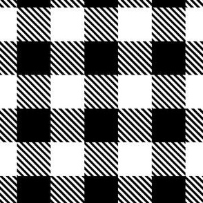 medium 2x2in tartan plaid - black and white