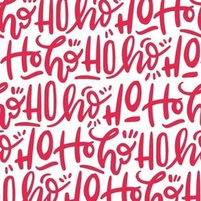 Medium Ho Ho Ho Santa Claus Hand-Lettered Typography Red White