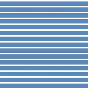 Classic Navy Stripes (Horizontal) in Light Navy and White - Medium - Beach House, Nautical Stripes, French Navy Stripes