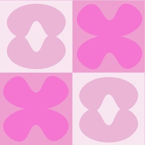 Pink Checkerboard with XOX Symbols - Boho Love Tween Spirit Bedding - medium