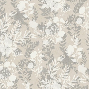 Floral gray soft beige