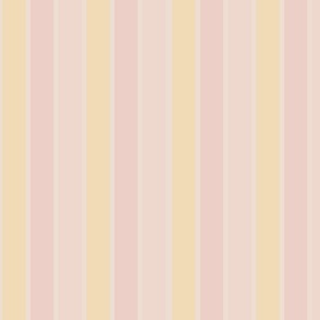 Bubble Tea Stripes - Pale Pink and Yellow - Large Scale